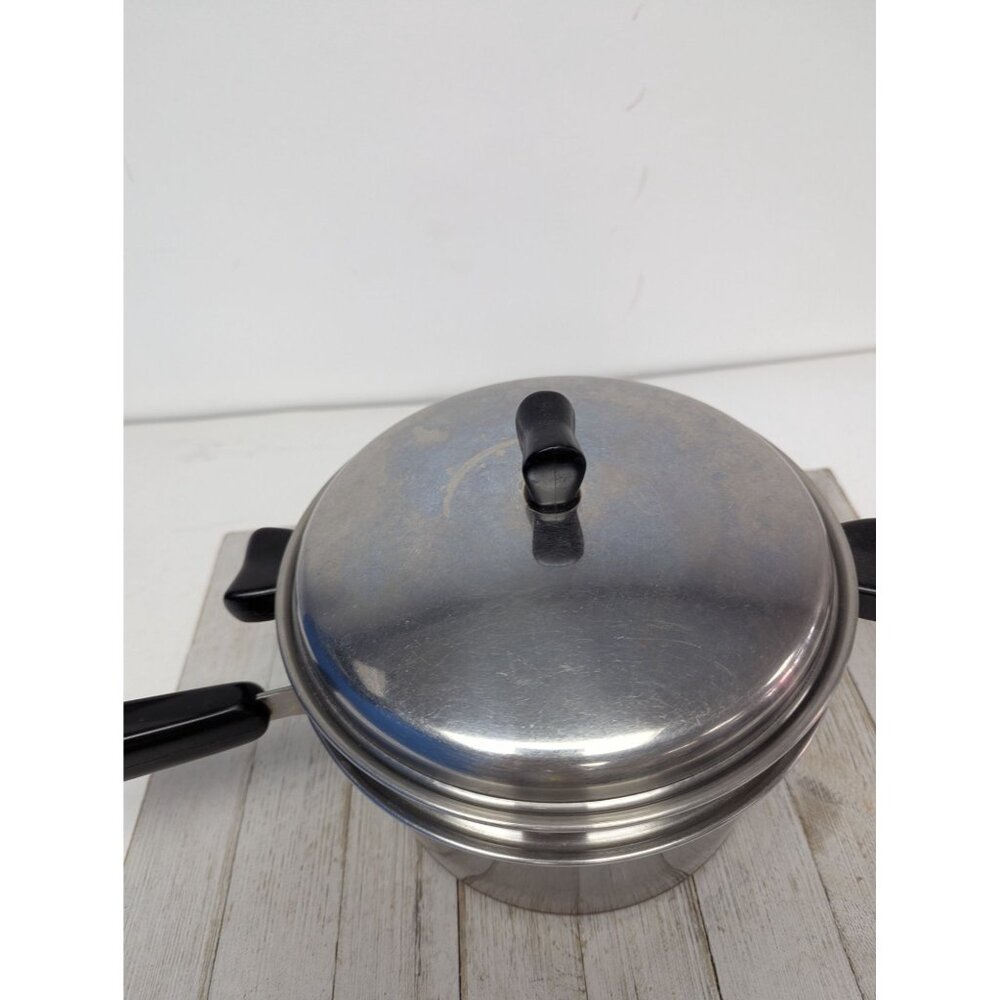 Thermic Ray 2 qt Double Boiler by Norris Copper Bottom Saucepan w lid - Picture 2 of 11